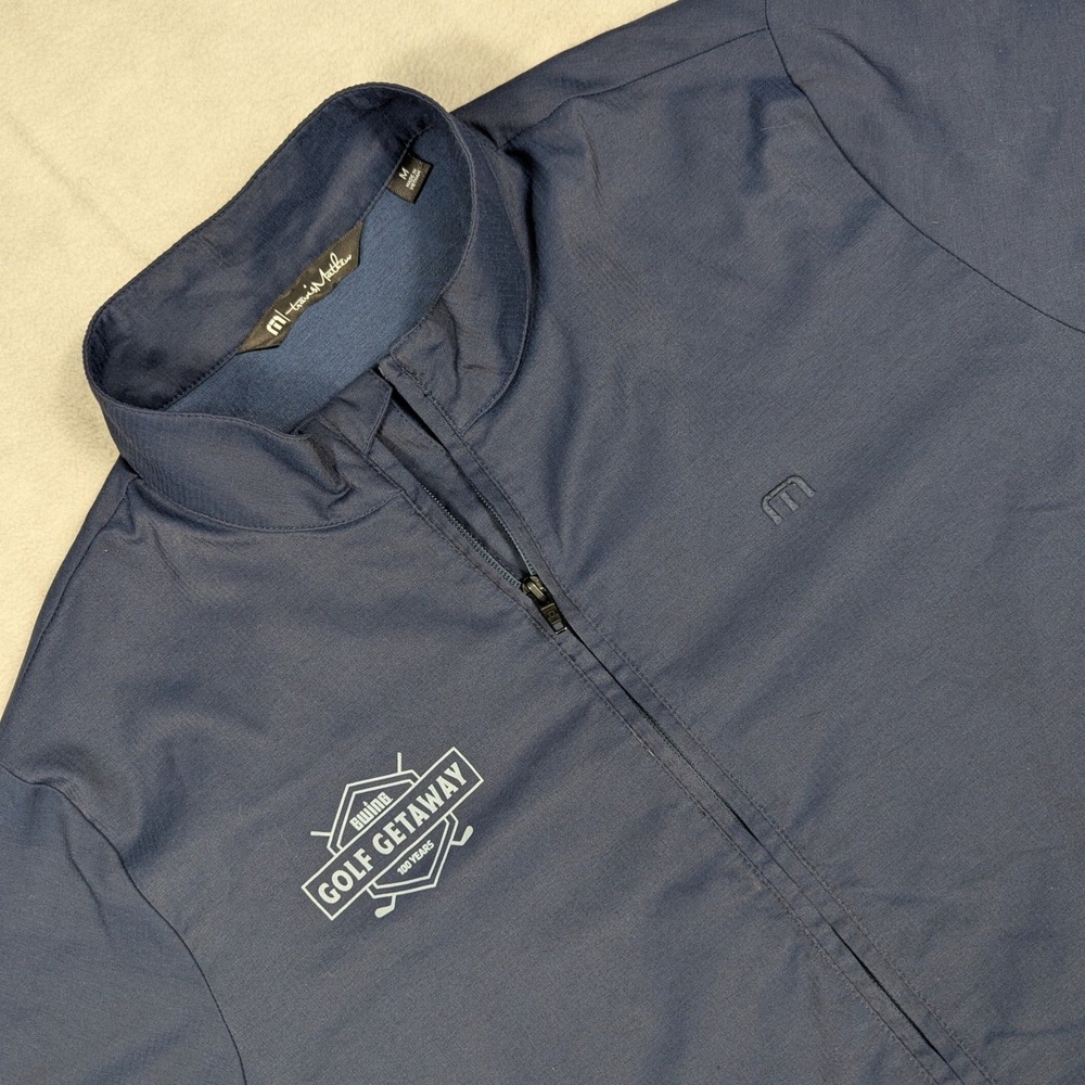 TravisMathew Mens Navy Blue Full Zip Golf Jacket Ewing Outdoor Supply Size M